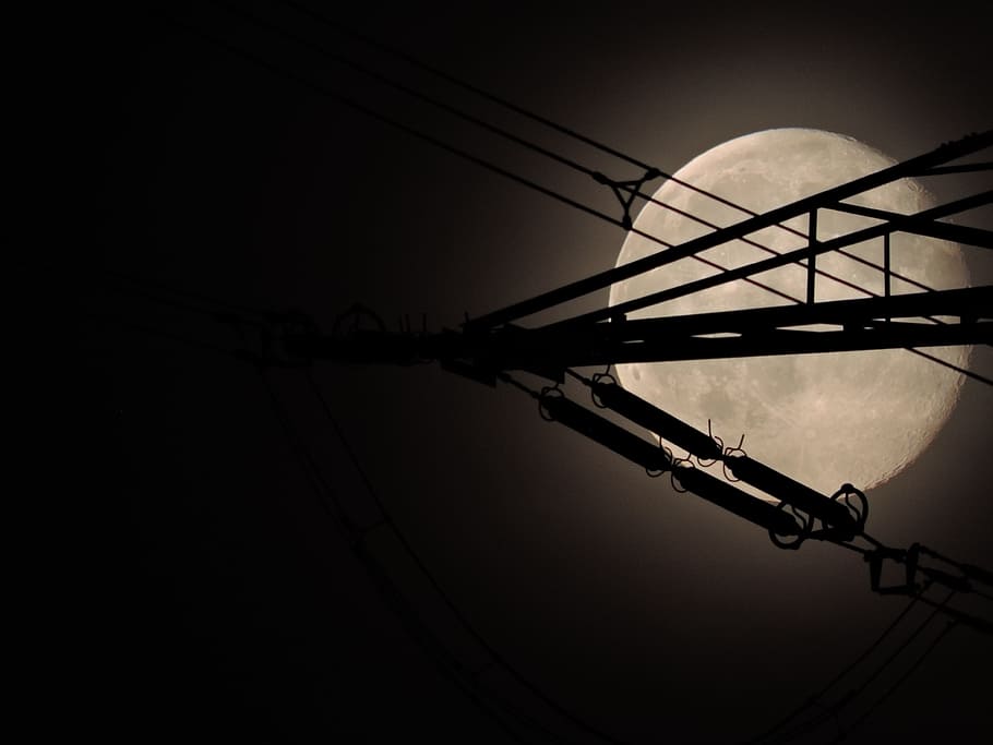 moon, sky, night, moonlight, mood, full moon, night sky, darkness HD wallpaper