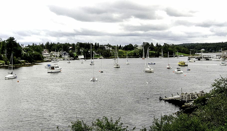Boats in the River at Hubbards, Nova Scotia, Canada, photos, halifax, HD wallpaper