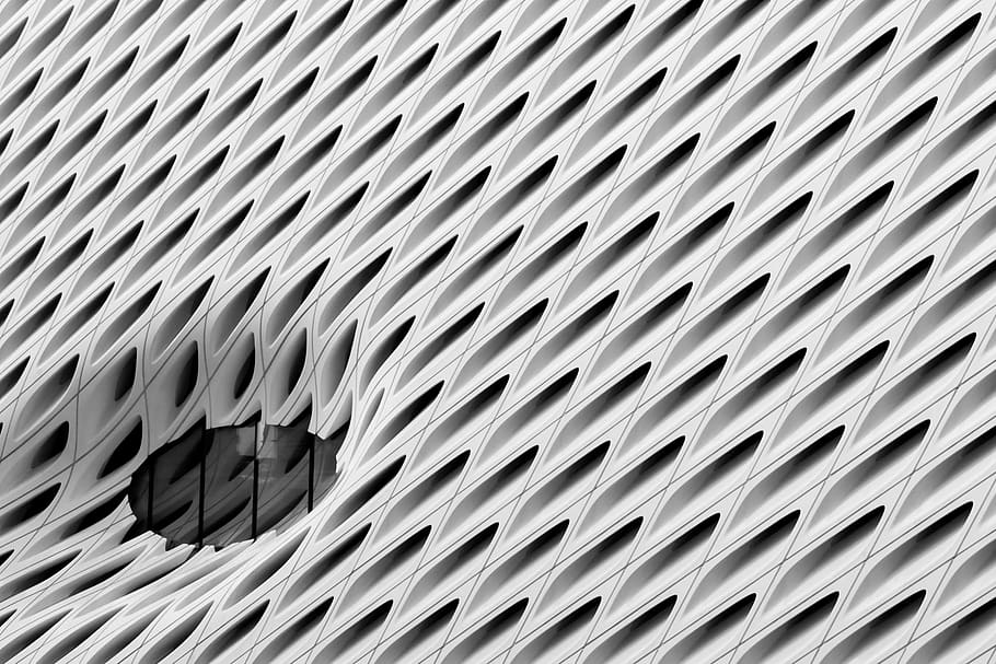 gray and black digital wallpaper, untitled, The Broad, line, architecture, HD wallpaper