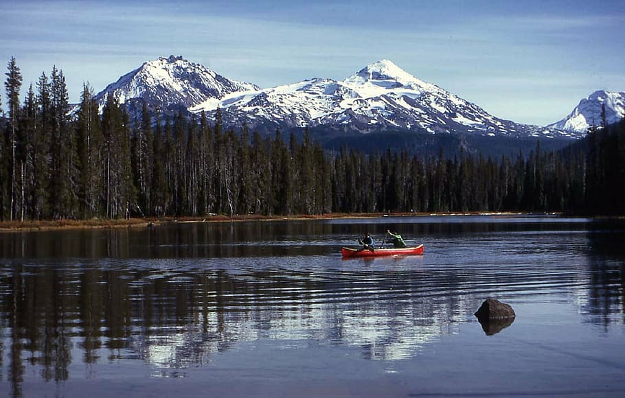 landscape, scenic, canoeing, boat, recreation, fun, outdoors, HD wallpaper