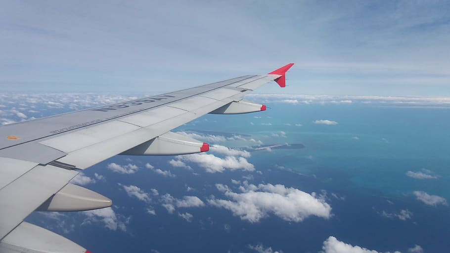 to, flight, air, view, aircraft, aircraft wing, cloud - sky HD wallpaper