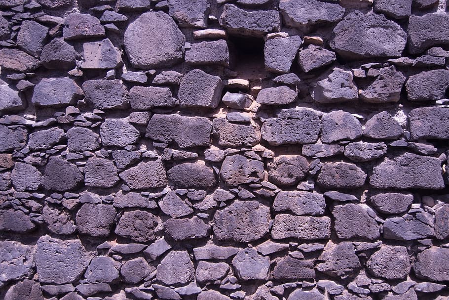 Wall, Bricks, Stone, gray, textured, macro, backgrounds, close-up HD wallpaper