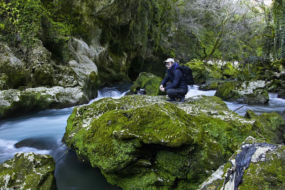 Landscape, Greece, River, Flow, Tourist, person, nature, walk HD wallpaper