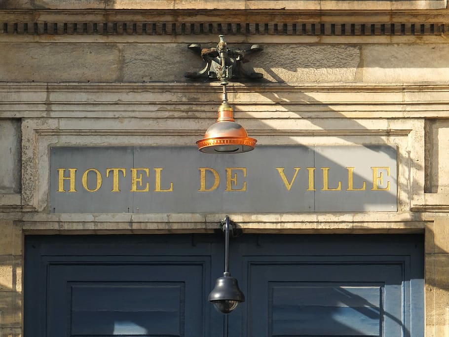 Hotel De Ville, Bordeaux, France, text, architecture, hanging, HD wallpaper