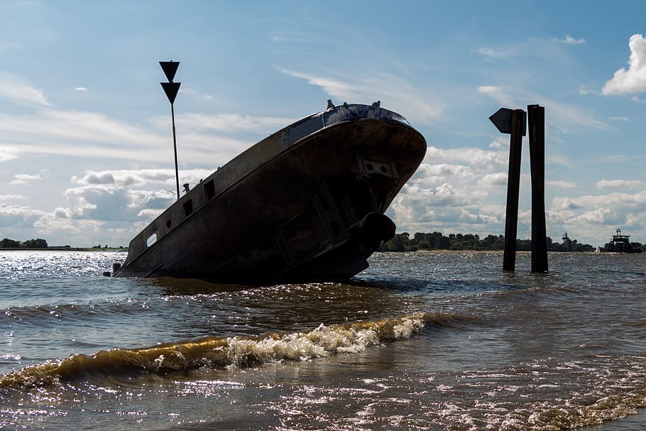 wreck, ship wreck, broken, beach, old, stainless, rusty, ailing HD wallpaper