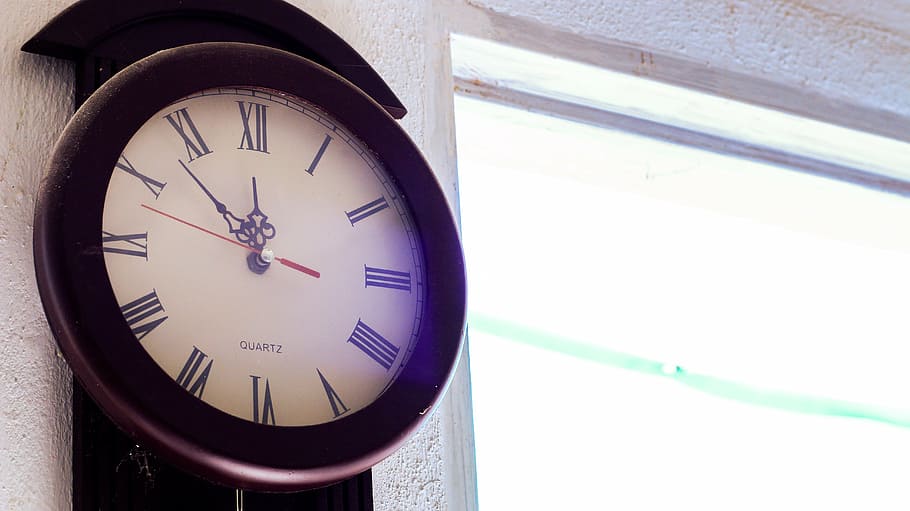 time, hour, second, minutes, clock, hands, wall, alarm clock HD wallpaper