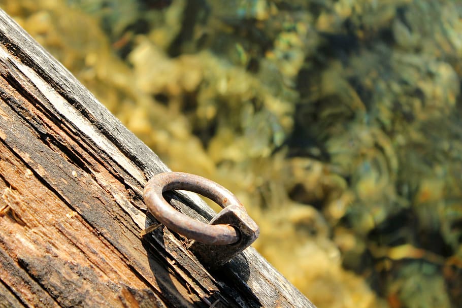 anchor, attach, fixing, iron ring, focus on foreground, metal, HD wallpaper