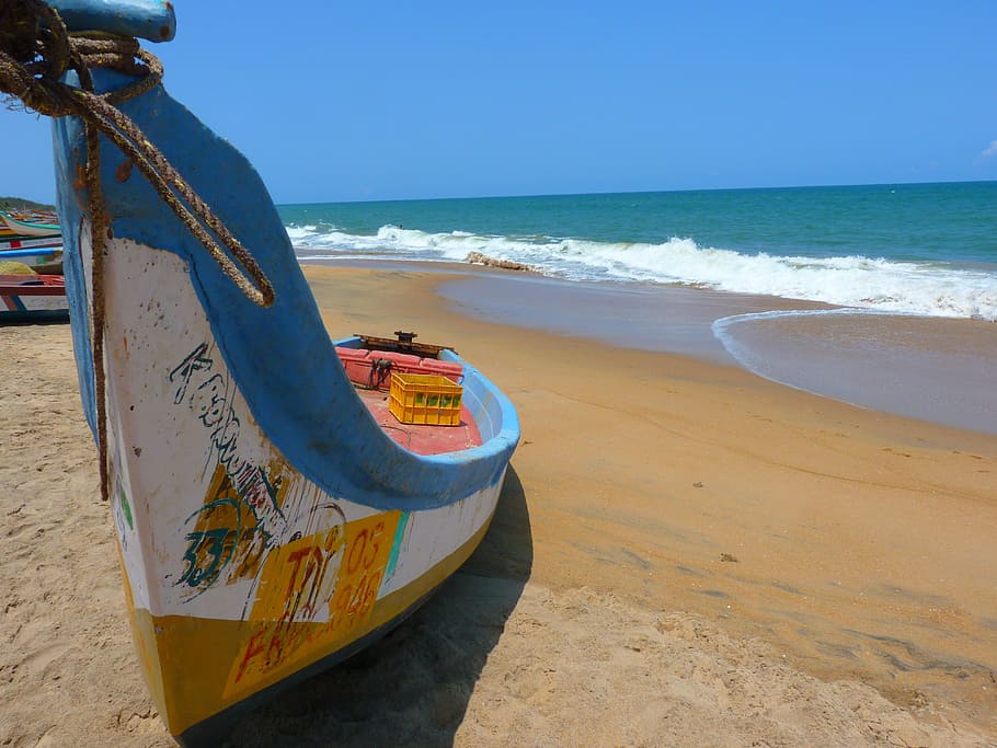 Beach, Boot, Colorful, Sea, Water, Water, Wave, sand, coastline HD wallpaper
