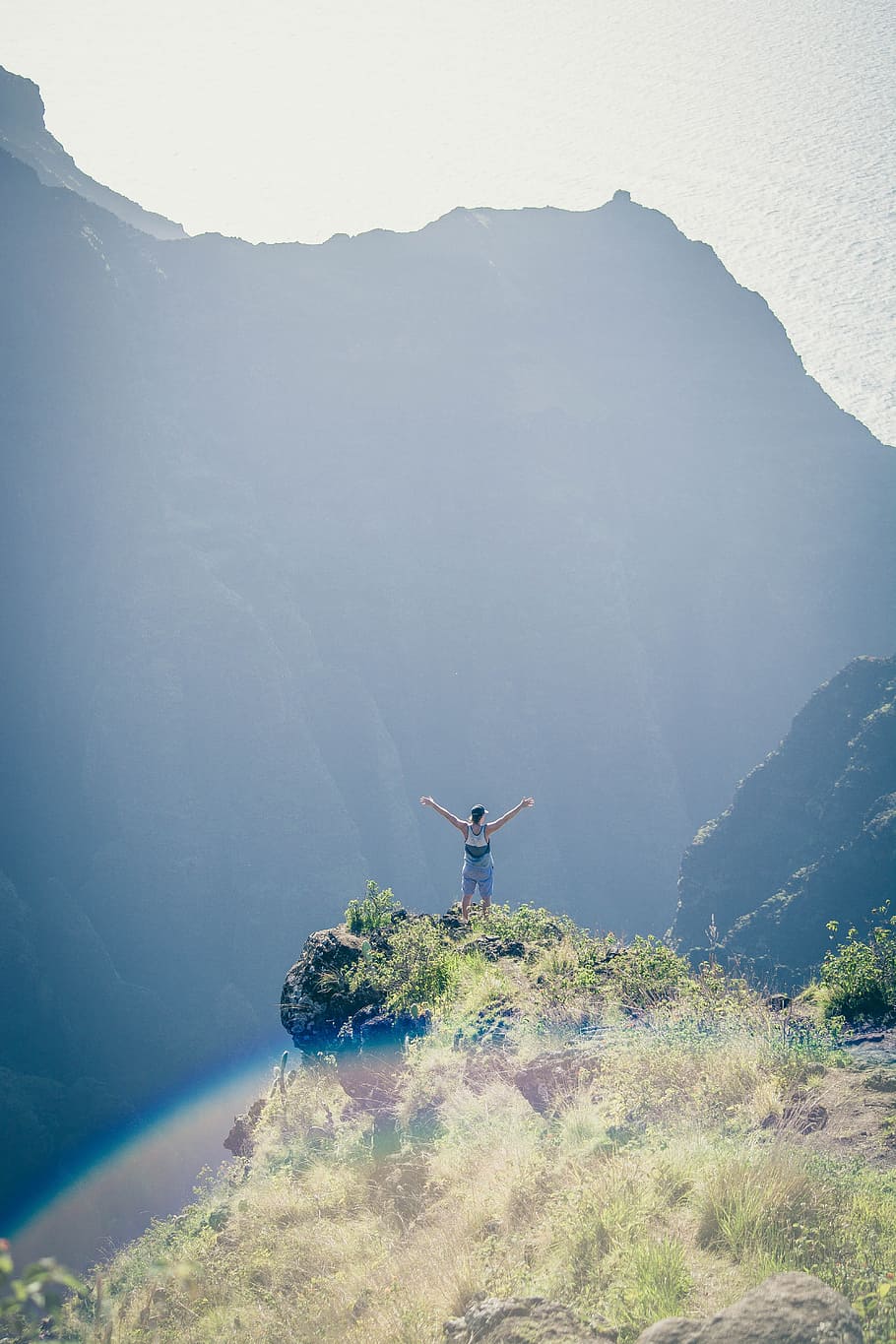 dawn, landscape, nature, sky, adventure, climb, daylight, exploration HD wallpaper