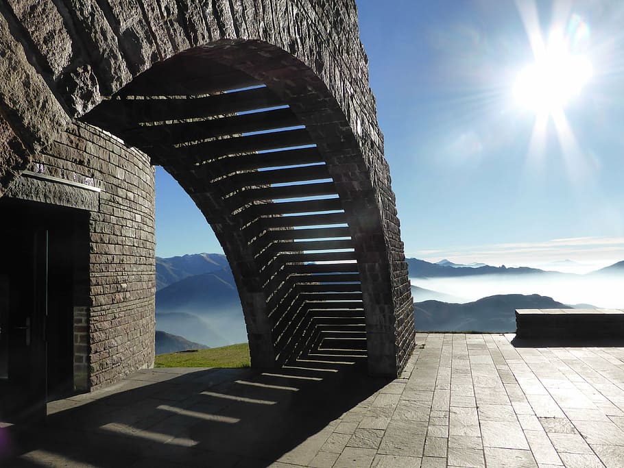 architecture, alpine, building, chapel, church, mountains, landscape HD wallpaper