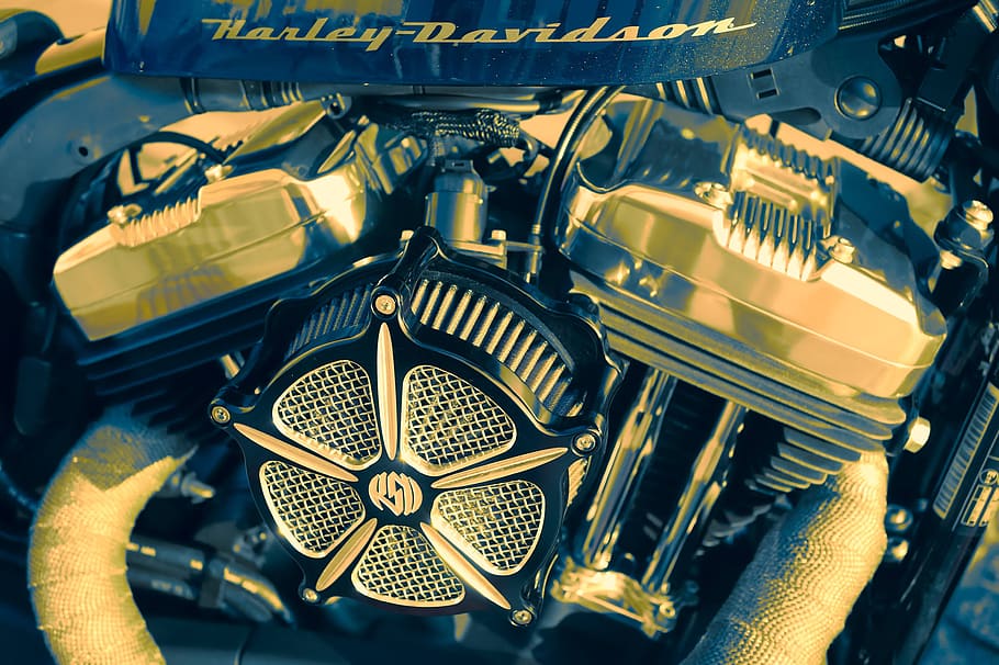 harley, motorcycle, sepia, technology, machinery, close-up HD wallpaper
