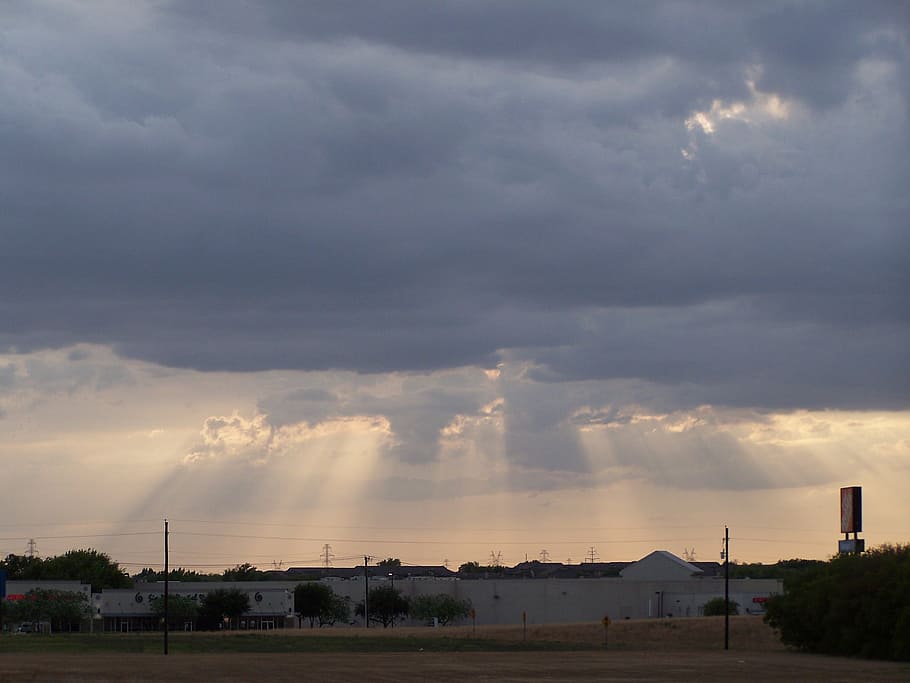 heavens, window, light, clouds, city, urban, suburban, night HD wallpaper