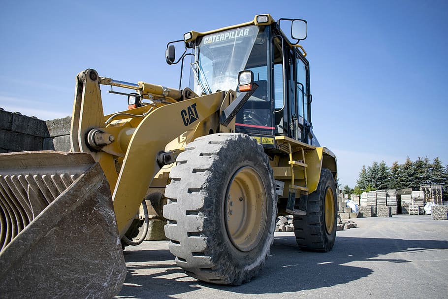 wheel loader, caterpiller, industry, quarry, construction, machine HD wallpaper