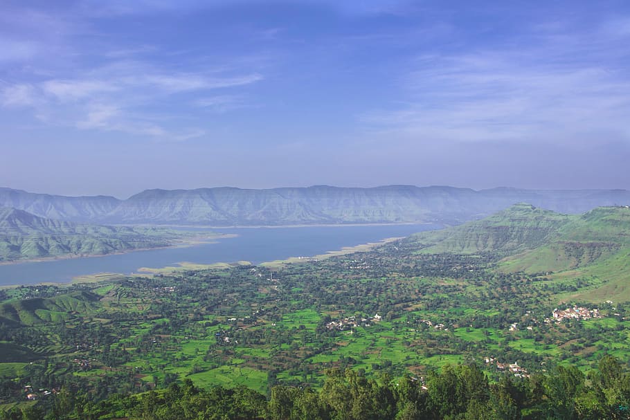 aerial view of island, nature, scenics, landscape, panoramic HD wallpaper