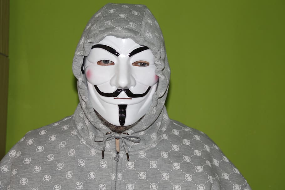 HD wallpaper: person wearing Guy Fawkes mask, man, face, human ...