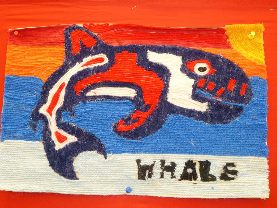 whale, first nations, yarn, art, hand made, picture, diy, art and craft