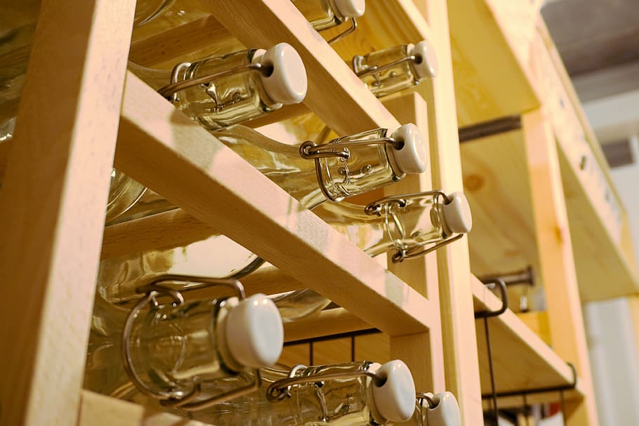 bottles, bottle rack, rule, shelf, wine rack, wine bottles HD wallpaper