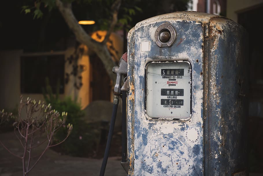 blue metal analog electric meter, blue metal gas tank, Pumped, HD wallpaper