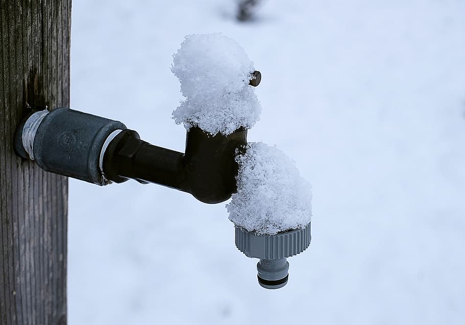 faucet, garden, winter, snow, cold temperature, frozen, nature HD wallpaper