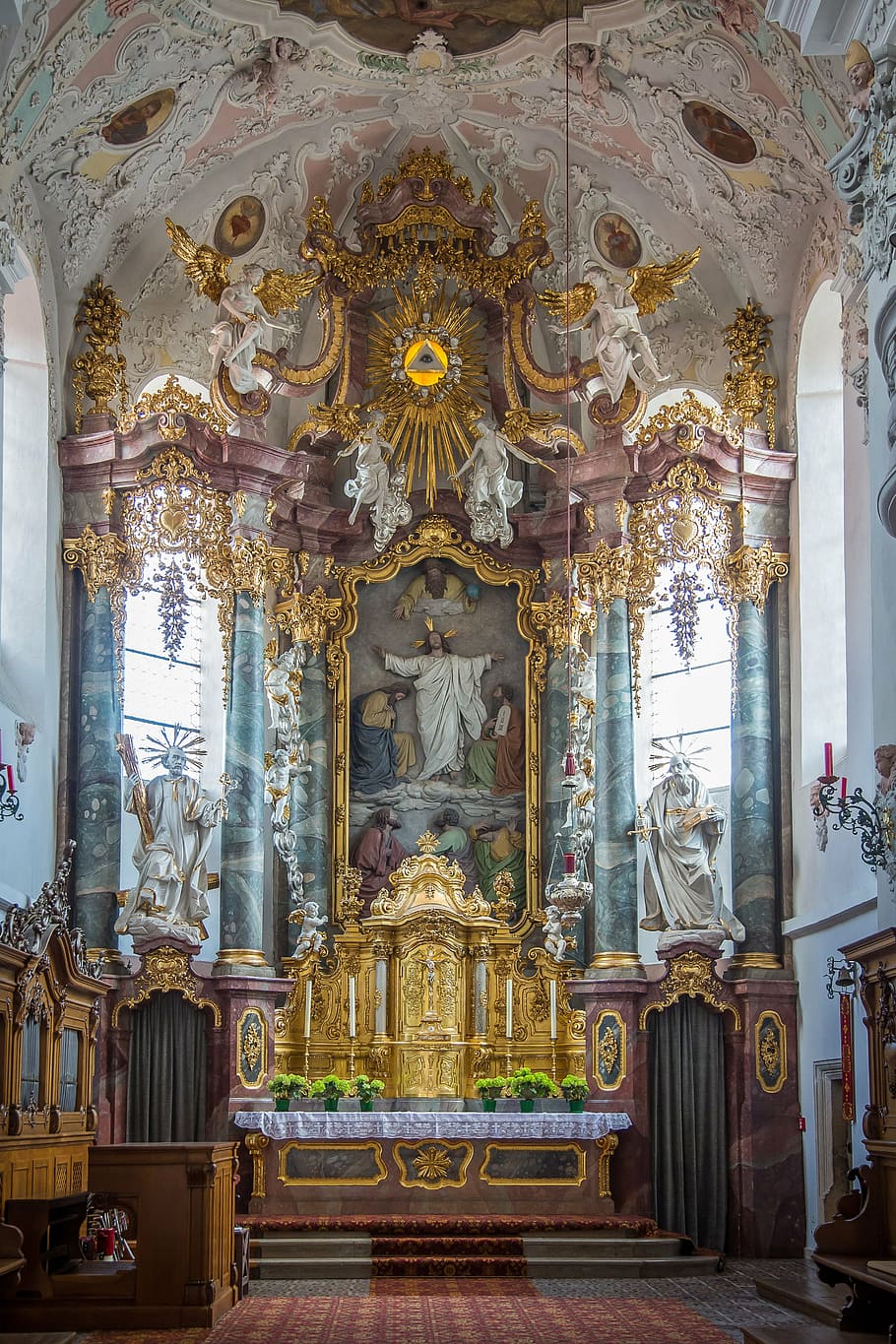 cham, st jacob, church, altar, catholic, christianity, bavaria, HD wallpaper