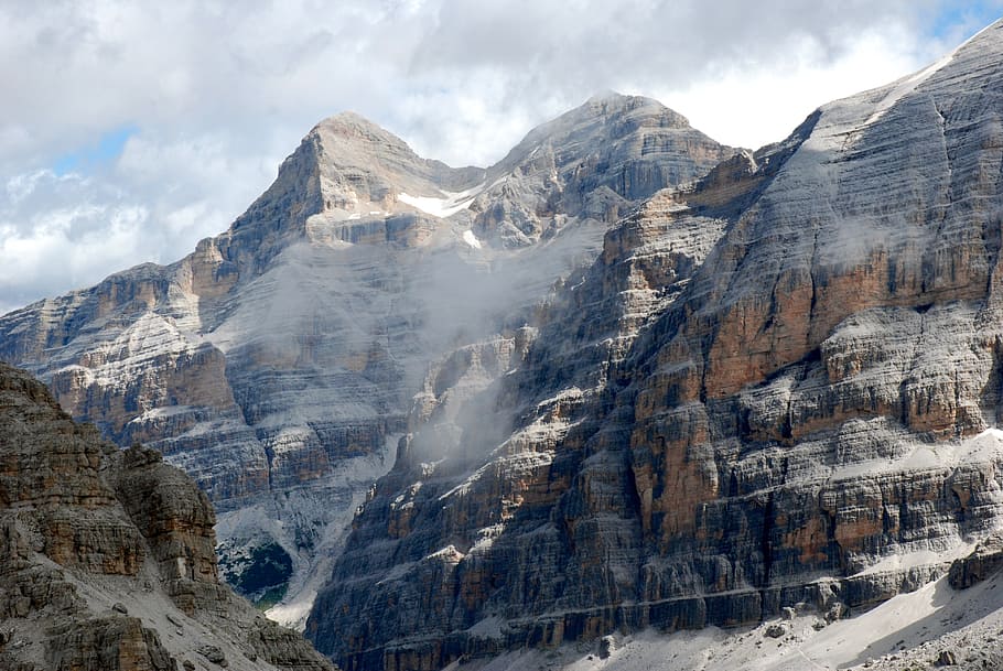 dolomites, mountain, rocks, landscape, hiking, mountaineering HD wallpaper