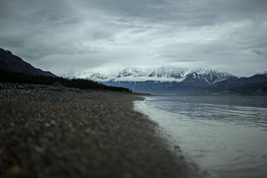 sea, ocean, water, waves, nature, beach, mountain, landscape HD wallpaper