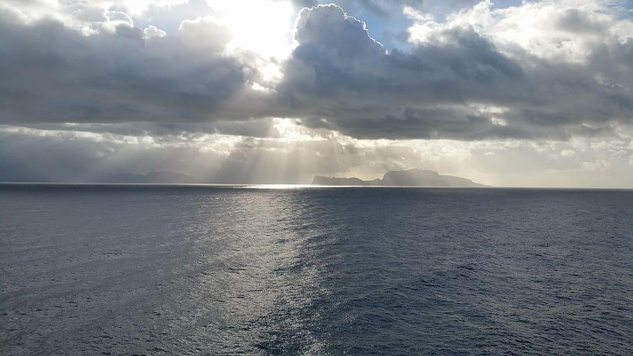 cloud, sun, sea, water, cloud - sky, scenics - nature, beauty in nature HD wallpaper