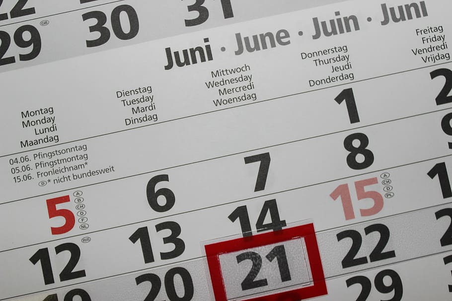 white calendar, pay, number, year, date, june, week, plan, time