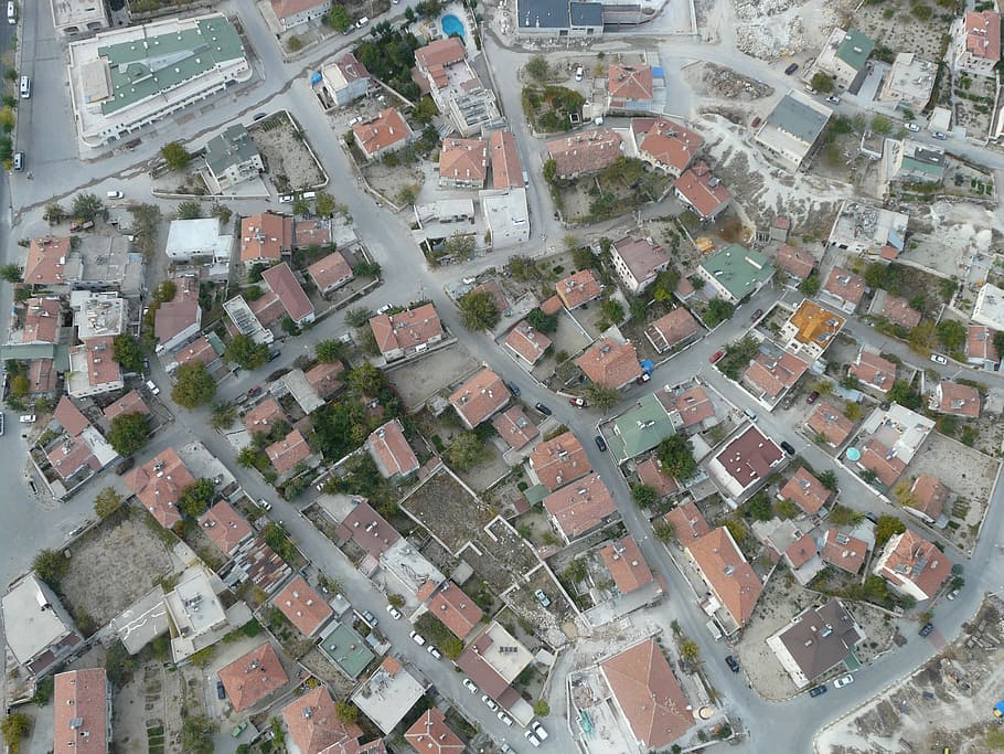 aerial photo of brown roof houses during daytime, Göreme, Turkey, HD wallpaper