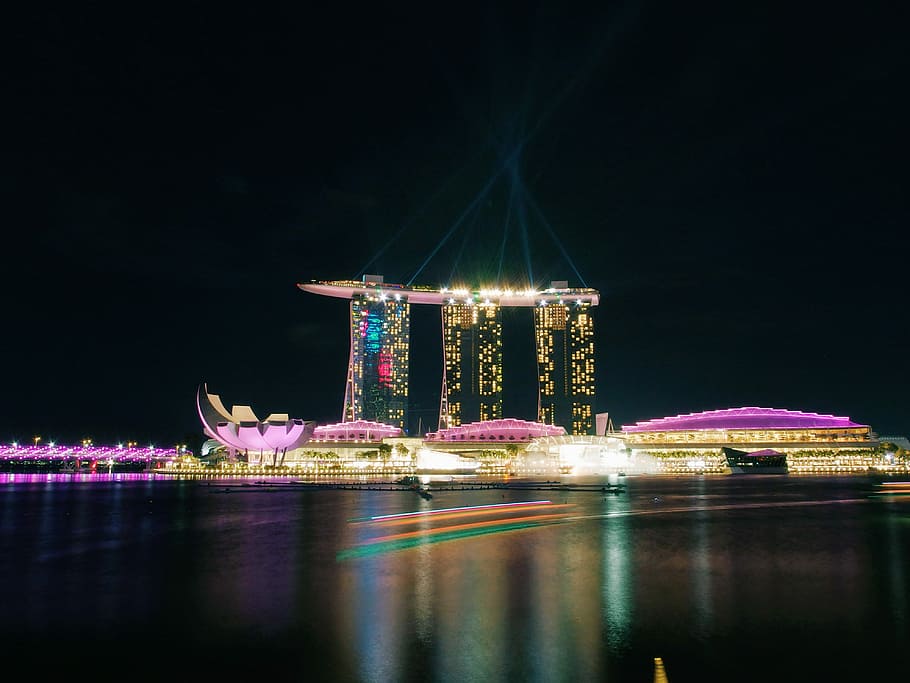 three high rise towers, Marina Bay Sands, Singapore, architecture HD wallpaper