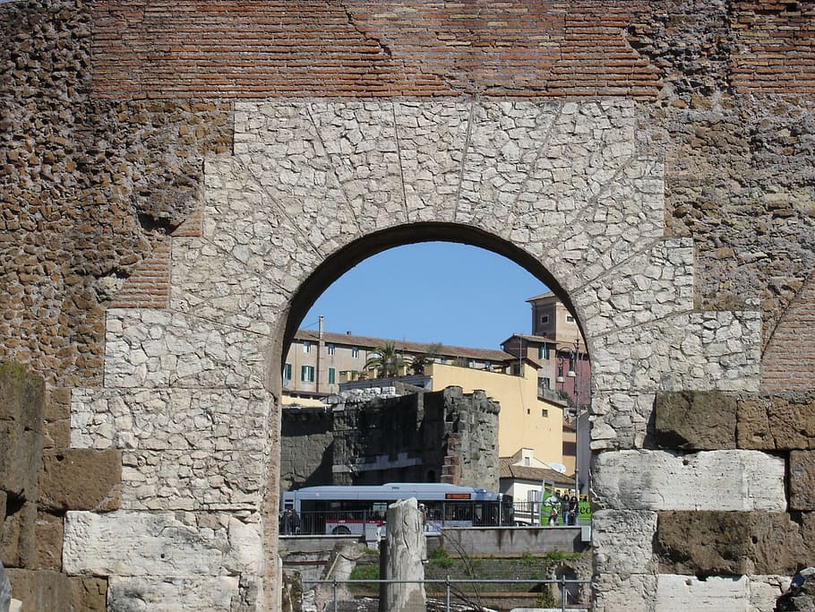 rome, arch, stone wall, italy, architecture, history, old, europe HD wallpaper