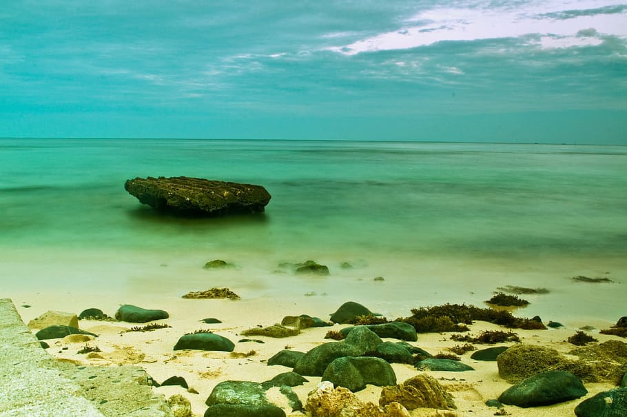 sea, ocean, water, wave, nature, rock, sand, coast, beach, shore HD wallpaper
