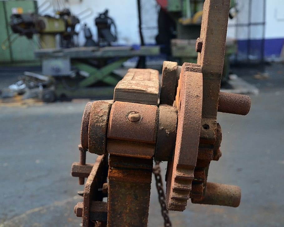 machine, factory, rust, detail, dusty, focus on foreground HD wallpaper