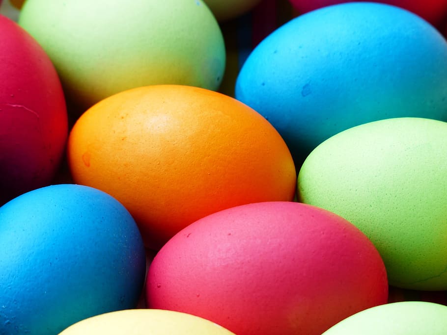 closeup photo of assorted-color egg lot, colorful, easter eggs, HD wallpaper