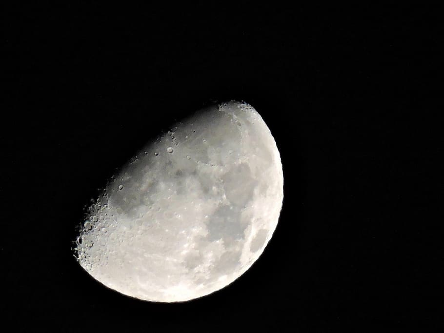 moon, space, night, astronomy, planetary moon, sky, moon surface HD wallpaper