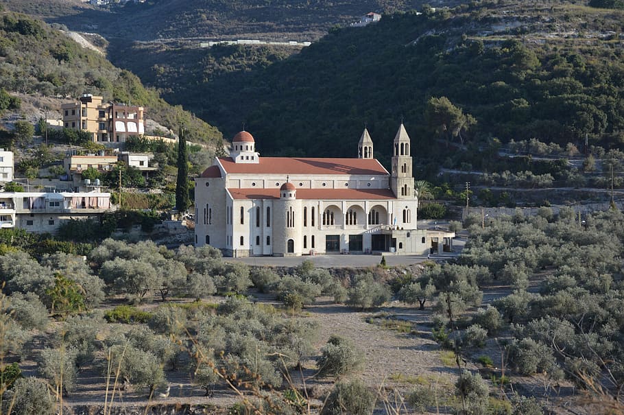 Lebanon, Church, Valley, marouniten, architecture, mountain, HD wallpaper