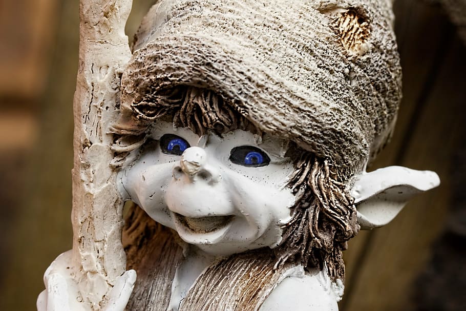 close-up photography of white elf statue, pixie, fairy, figurine HD wallpaper