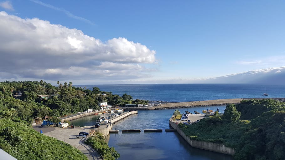 jeju, sea, sky, cloud, muzzle, blue, water, architecture, cloud - sky HD wallpaper