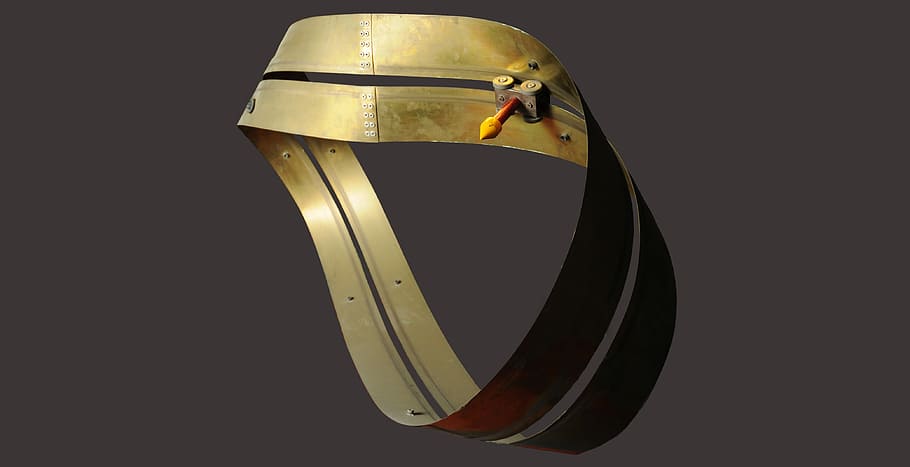 gold-colored strap, Think, Moebius Band, Exact, Mathematics HD wallpaper