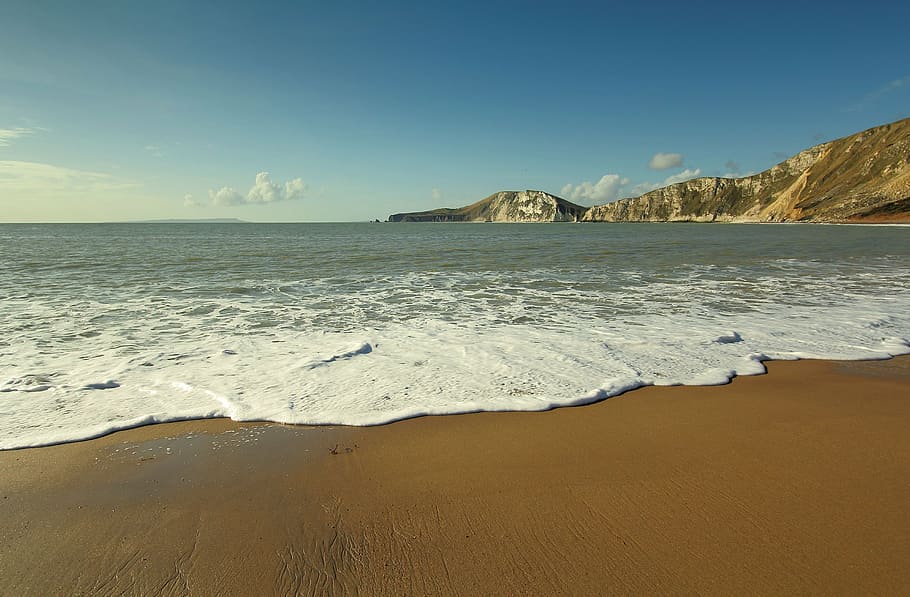 beach, ocean, coast, bay, dorset, england, sea, scenics, nature HD wallpaper