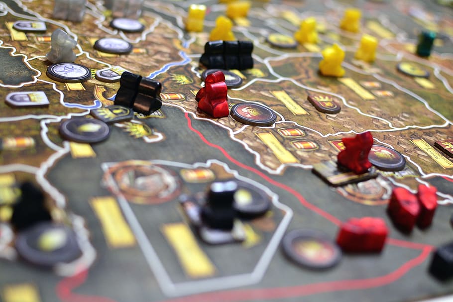 tilt tilt shift lens photography of black and yellow circuit board HD wallpaper