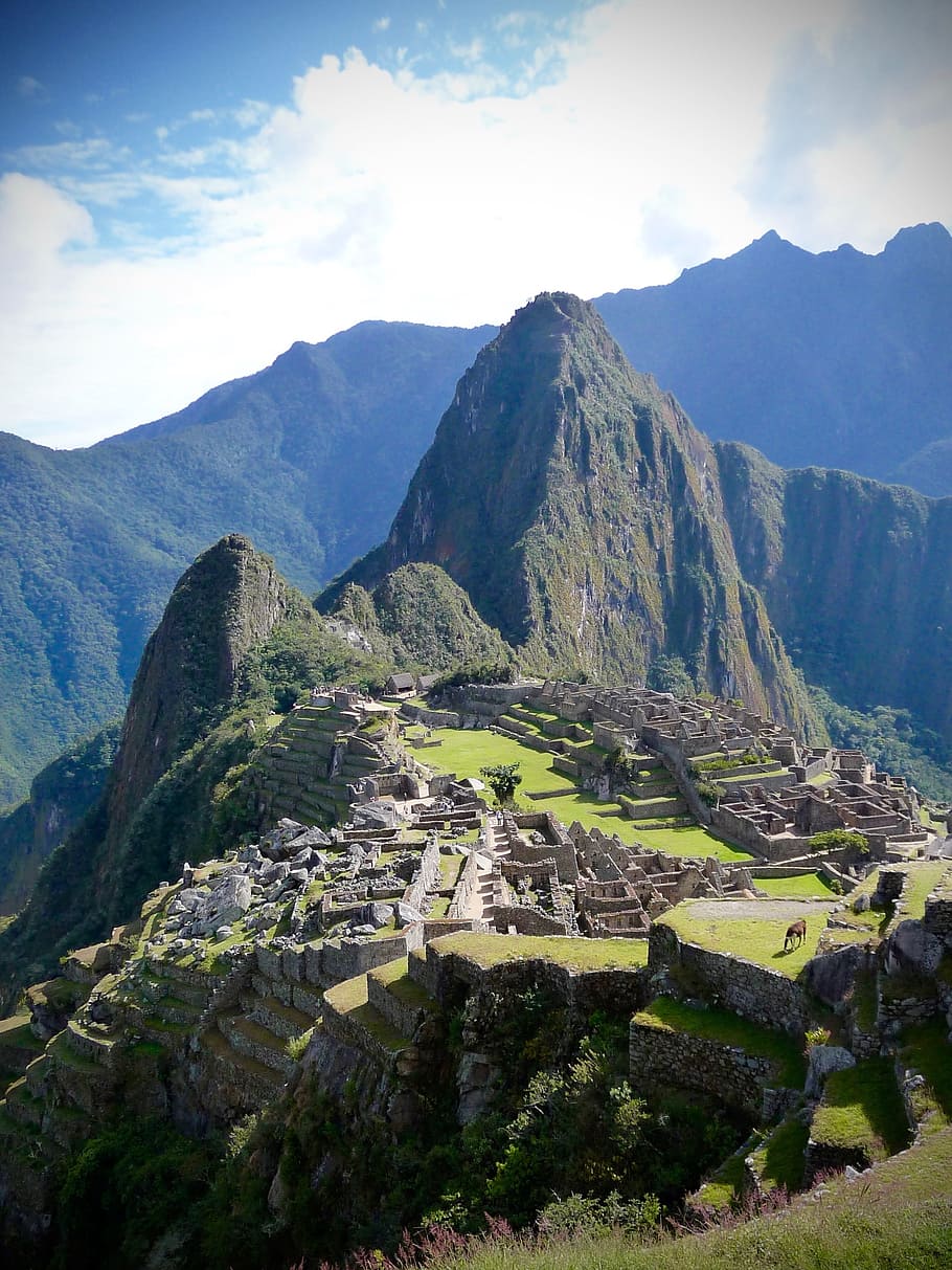 Machu, Picchu, Sun, Gate, mountain, nature, landscape, scenics HD wallpaper
