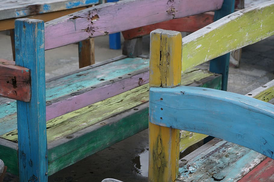 chair, paint, rustic, painted, wood, color, wood - material HD wallpaper