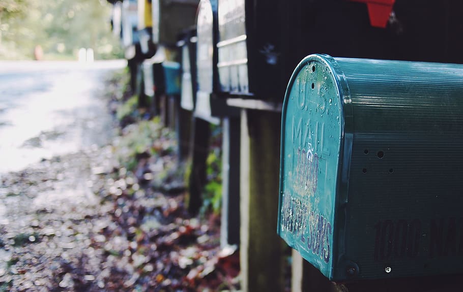 photo of green mail box, mailbox, post, letter, postal, communication HD wallpaper