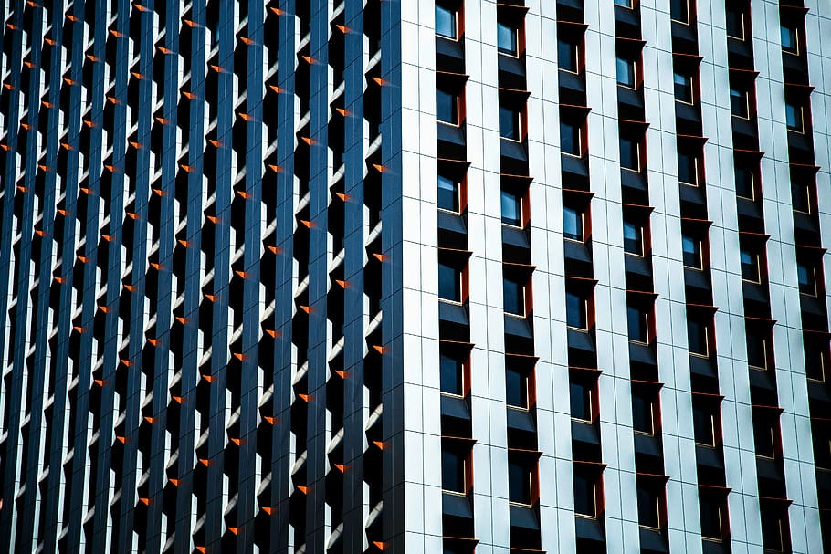 white and black structure, architecture, skyscraper, office Building HD wallpaper