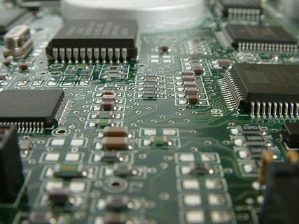 macro shot photography of circuit board, Computer, technology HD wallpaper