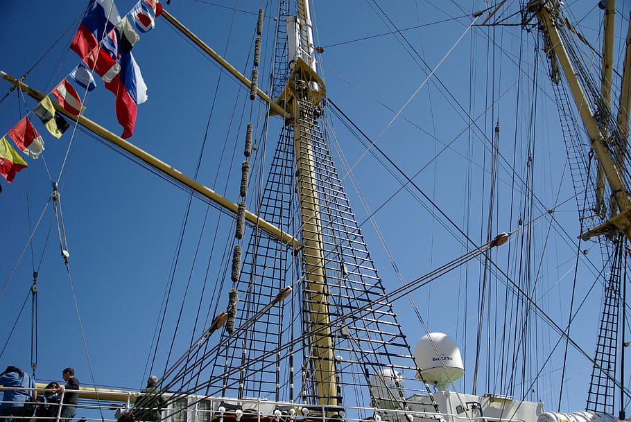 Sailing, Flags, Sailboat, mats, nautical vessel, sailing ship HD wallpaper