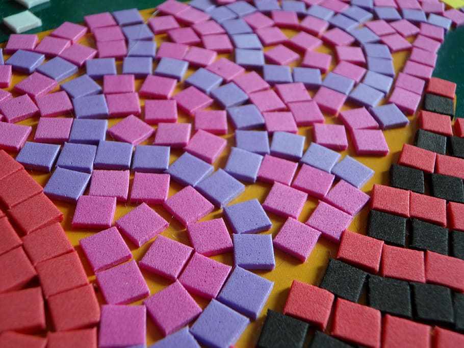 mosaic, structure, pattern, tinkered, deco, decorative, homemade HD wallpaper