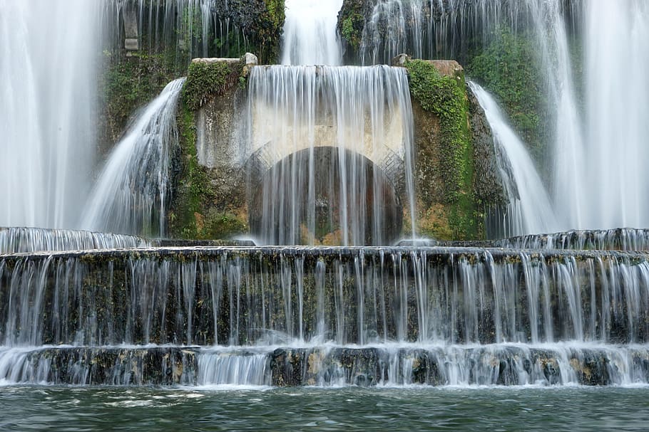 Tivoli, Neptunbrunnen, Water, Fountain, italy, garden, historically, HD wallpaper