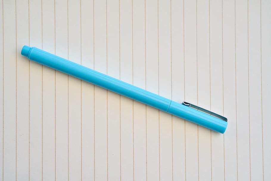 Pen, Notebook, Work, take notes, the work, photo, course, blue HD wallpaper